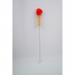 Щетка для колбы Kaya Cleaning Brush with Woolen Top, 50cm red/ecru - фото 2